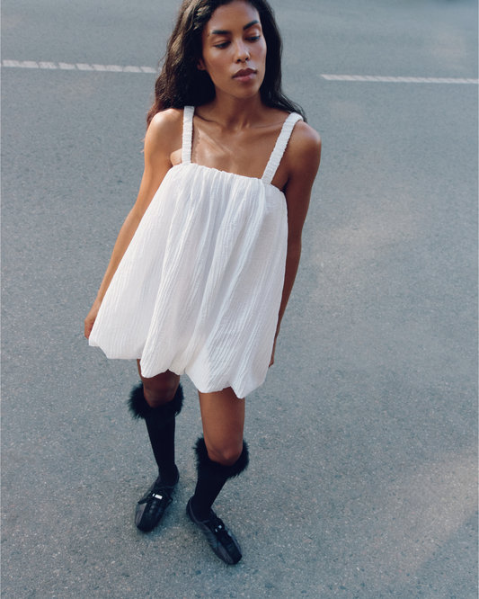 Stocking with fur in black