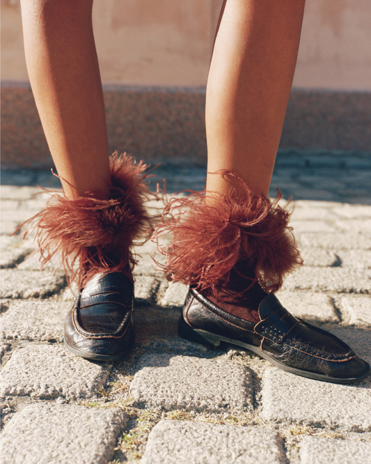 Feather Cuff Socks