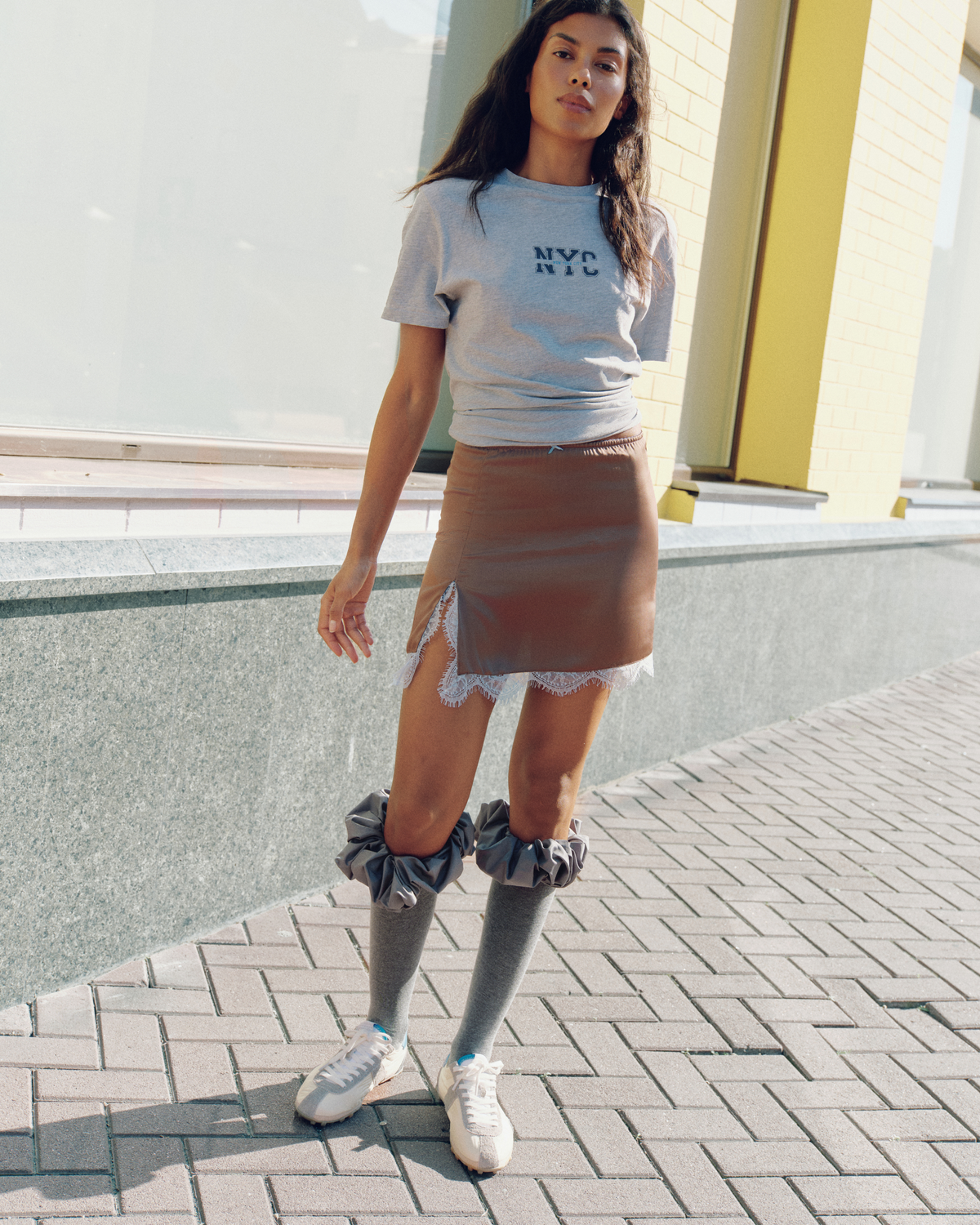 Gray cashmere stockings