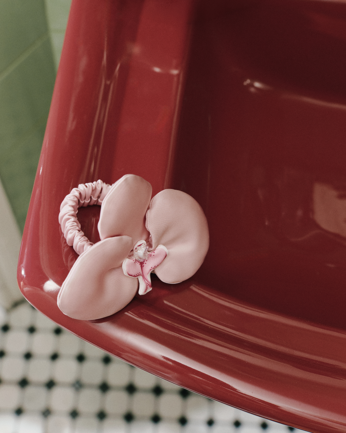 Hair elastic powder orchid